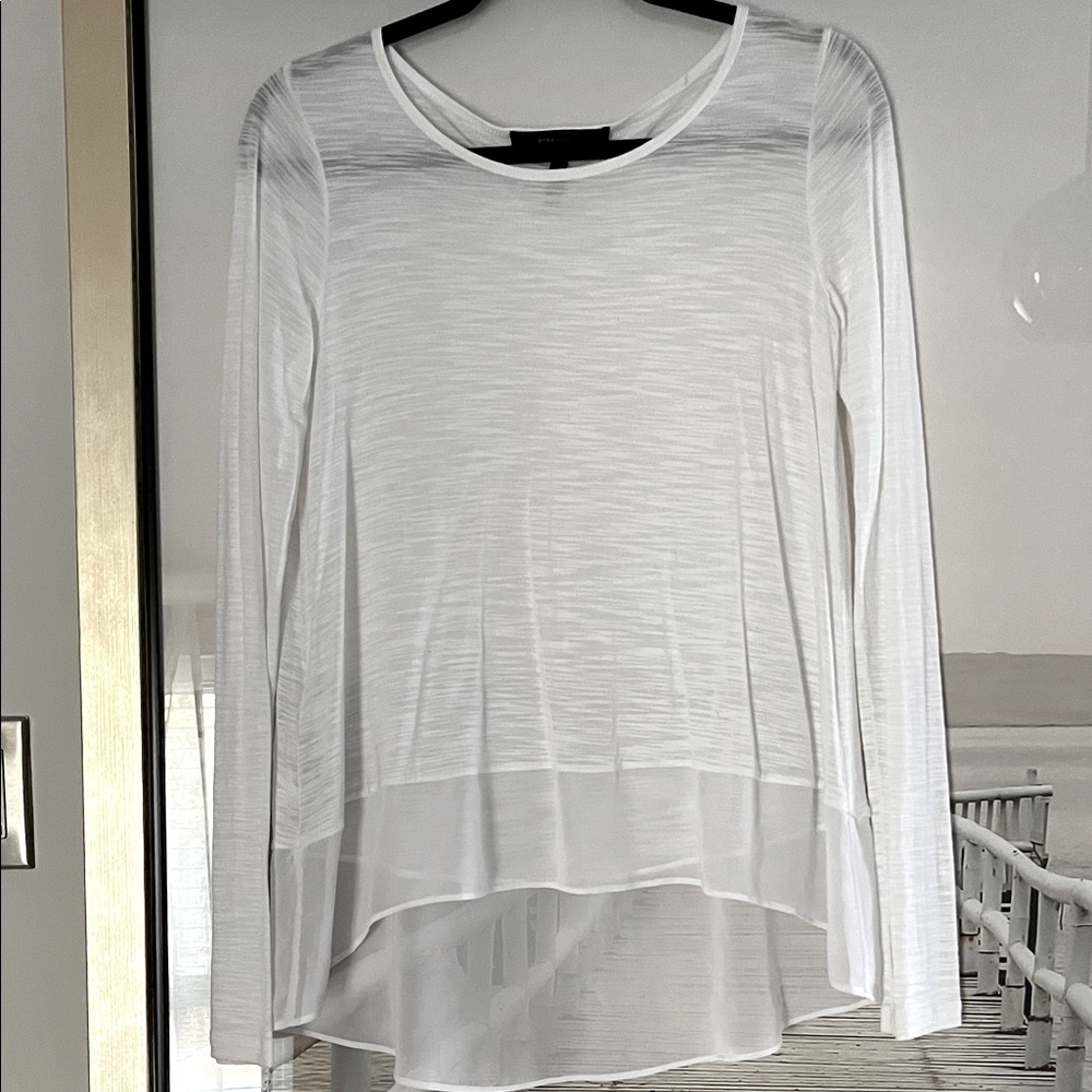 BCBGMaxazria Chic White Long Sleeve Women's Top